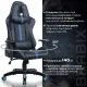Игровое кресло  "GT Carbon GM-120", две подушки, экокожа, черное/синее, 531930. Фото товара с разных ракурсов.