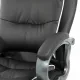 Кресло руководителя PREMIUM Strong HD-009, НАГРУЗКА до 200 кг, экокожа черная, ткань серая. Фото товара с разных ракурсов.